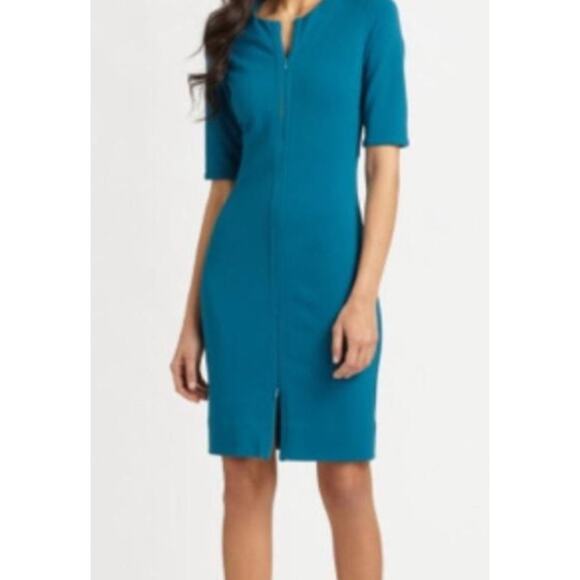 Diane Von Furstenberg Dresses & Skirts - DVF DIane Von Furstenberg Womens SZ 6 Teal Blue Saturn Stretch Jersey Dress NWT